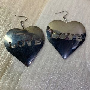Big Heart LOVE Dangle Earrings